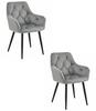 Jork Chair - Silver-Gray Velvet / Black Legs X 2