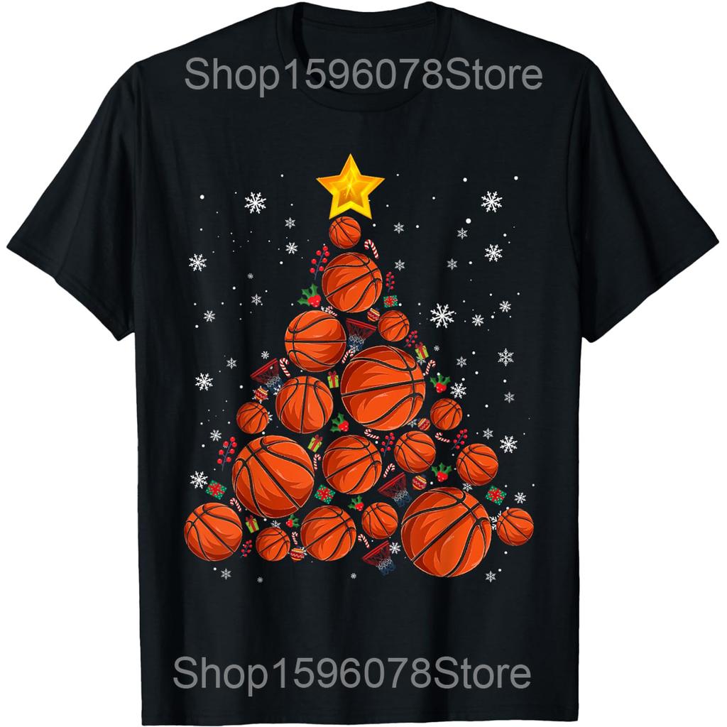 Merry Swishmas Basketball Ugly Christmas Xmas T Shirts Unisex Cotton Humor Streetwear Tee Shirt Short Sleeve Unisex Loose Clothing