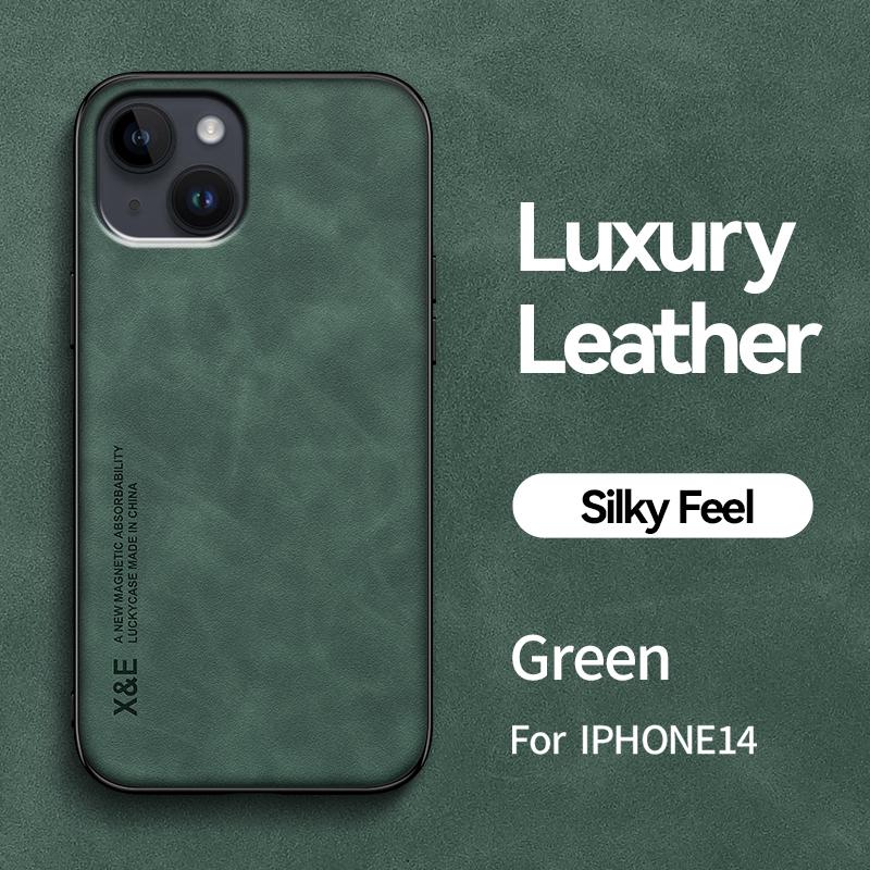 Luxury Magnetic Sheepskin Soft Leather Cases For iPhone 14 13 12 11 Pro Max Mini X XR XS SE 2 7 8 Plus Support Car Holder Cover