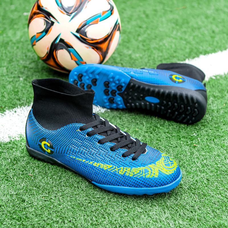 Buy Men Outdoor Sneakers Soccer Shoes Ankle Football Boots Turf Soccer Cleats Grass Training