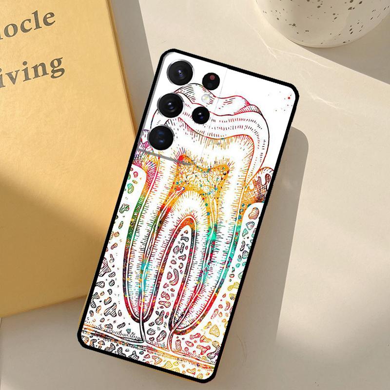Dentist Tooth Pattern Phone Case For Samsung Galaxy S23 S20 S21 S22 S24 S25 Ultra S9 S10 Plus S25 FE Cover Shell
