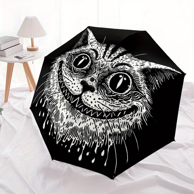 1pc Whiskers Whimsy Automatic Open/close Umbrella, 8-Rib Sturdy Structure, Portable Travel Umbrella, Parties, Everyday Use, Outdoor Accessor