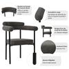 2 Dining Chairs, Modern and Simple, Made of Dark Grey Suede Fabric, Comfortable Ring Seats, Suitable for Dining Room, Living Room and Study