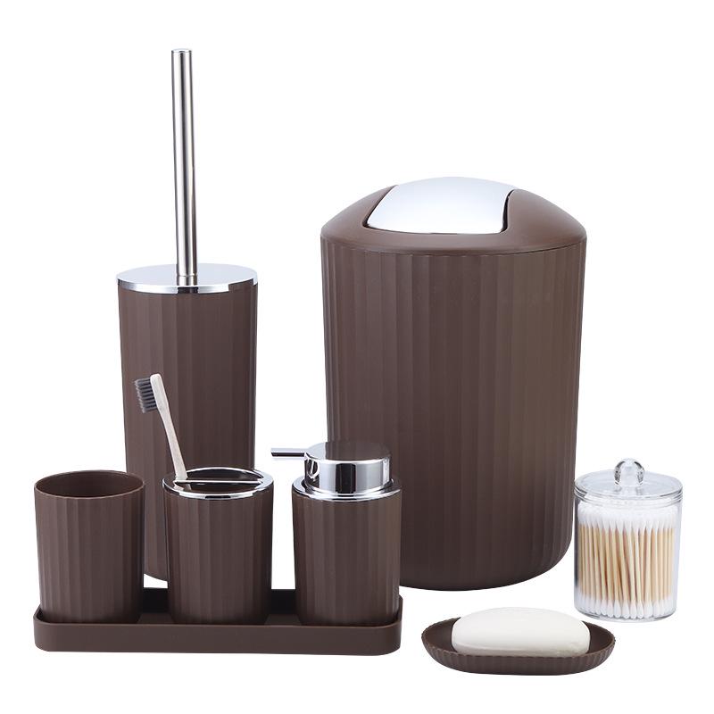 Luxury Bathroom Set: Countertop Basin, Large Shower Head, Lotion Bottle, and Tray - Eight-Piece Hotel Collection