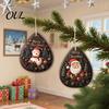 Retro Truck Xmas Signs 2D Christmas Wooden Door Hanger Ornaments, Santa Snowman Reindeer Welcome Wall Festive Front Sign, Rustic Farmhouse Tree