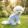 Striped Pet Four Legged Clothes Warm Pet Belly Cover Cute Puppy Warm Pullover  Home Wear
