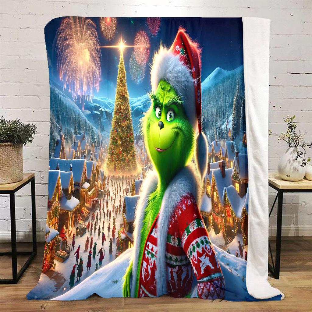 Christmas Gift Comedy Movie How the Grinch Stole Christmas blanket home warming, four season bed decoration sofa cover flannel throwing blanket K6