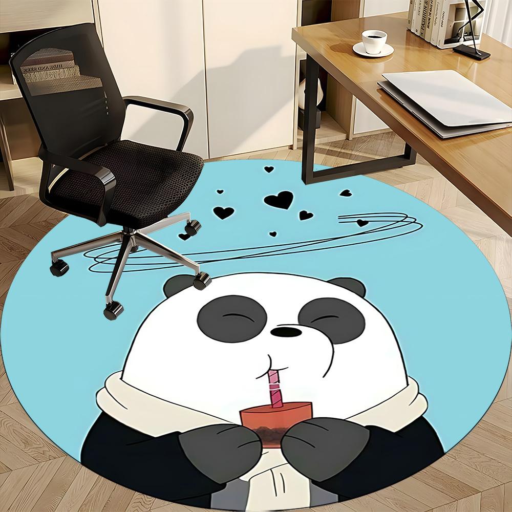 1pc We Bare Bears Friends Office Round Area Rug, Under Office Chairs Bedroom Living Room Home Decor a1022175