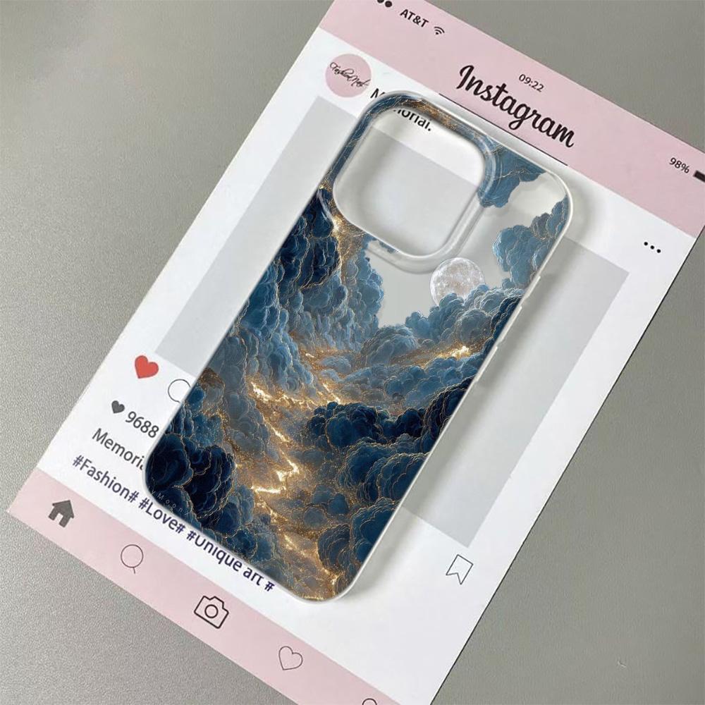 The moon in the clouds Phone Case For iPhone 17 ProMax 16 13 11 15 14 12 17Air 17promax Transparent Silicone Soft Funda Cover