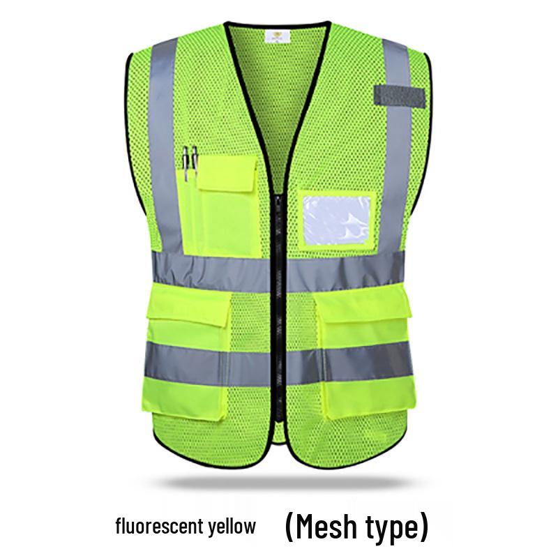 Fluorescent Reflective Work Vest for Construction Safety
