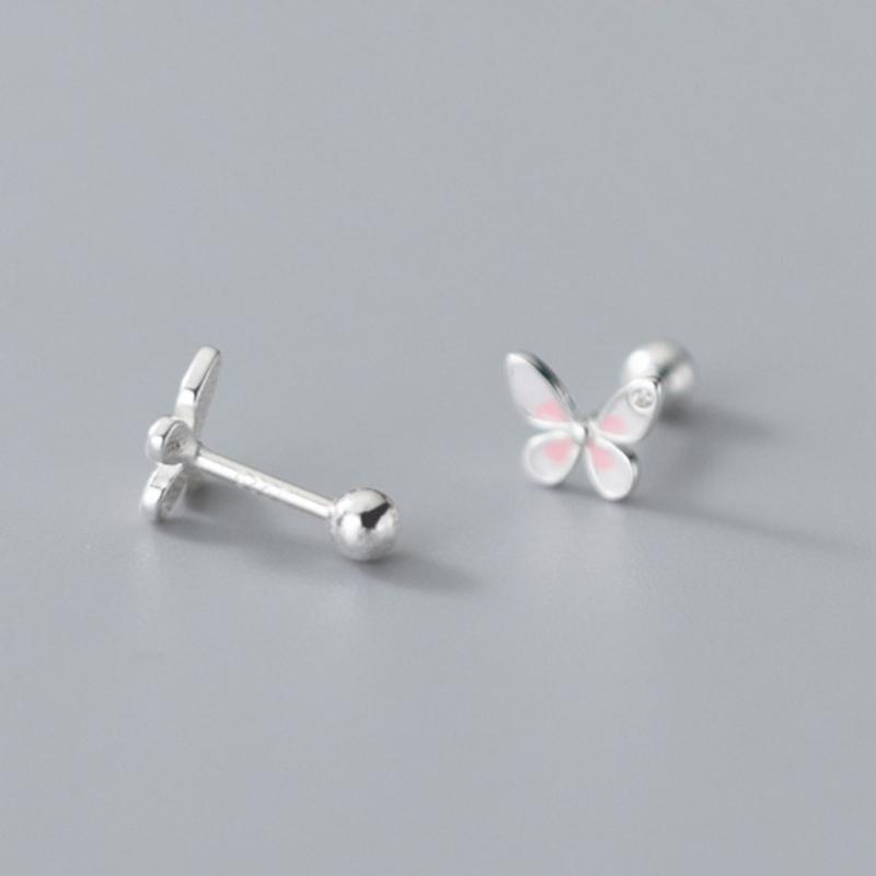 Small Butterfly Screw Studs Earrings for Women Girls Comfortable Wear Charm Earwear Stylish Accessories for Party