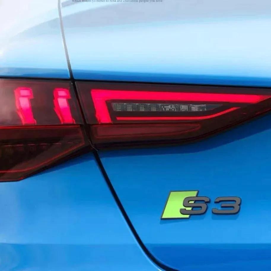 1pc For hot New Car Body Rear Trunk ABS Badge Green S3 S4 S5 S6 S7 S8 Emblem Sticker Decor for A4 B8 B6 B9 B7 A3 8P 8L A6