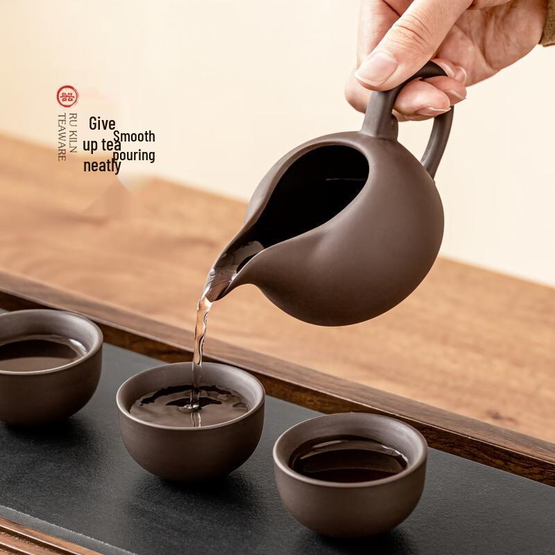 Wanshunbaiye Integrated Zisha Tea Set with Wooden Tray