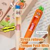 4PCS Confused Carrot Carrot Shaped Gel Pen 0.5mm Retractable Tongue Refill Funny and Fun Decompression Pen School Stationery