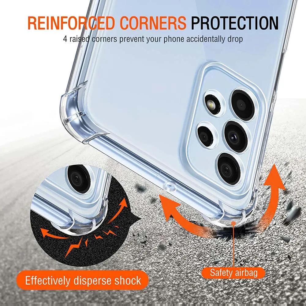 1.5MM Thick Air-Bag Clear Case for Samsung Galaxy A52 A32 A15 A35 A55 A13 A23 A33 A53 A73 A50 A51 A71 A04 A14 A24 A34 A54 Cover