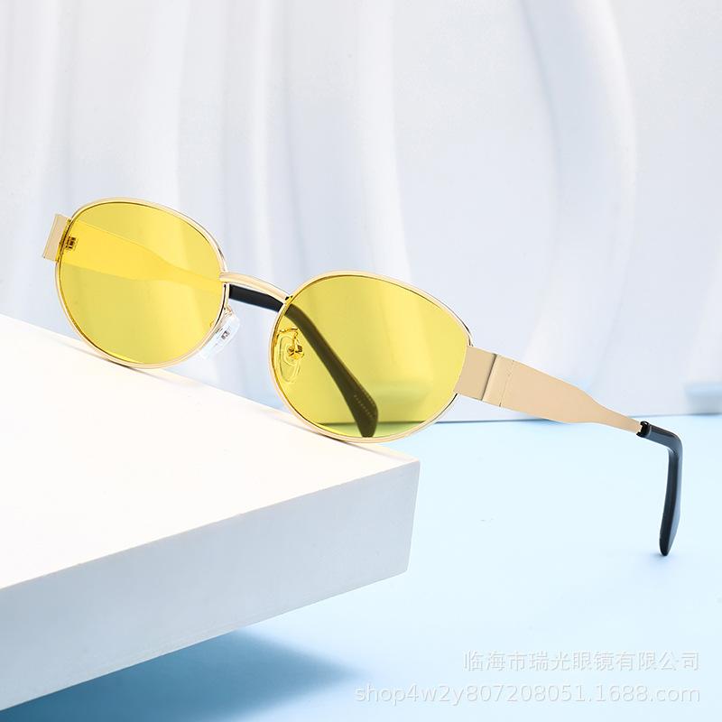 Vintage Oval Sunglasses for Women New Fashion Steampunk Sunglasses Retro Small Metal Brand Designer Eyewear UV400