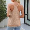 Damen Unifarben V-Ausschnitt Cami Top Ärmellos Spaghettiträger Lässig Atmungsaktiv Täglich Sommer Basic Tanktop