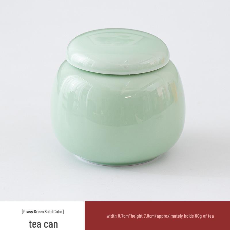 Multi-Color Ceramic Mini Jars for Tea, Incense, or Storage – Sealed and Engraved Design