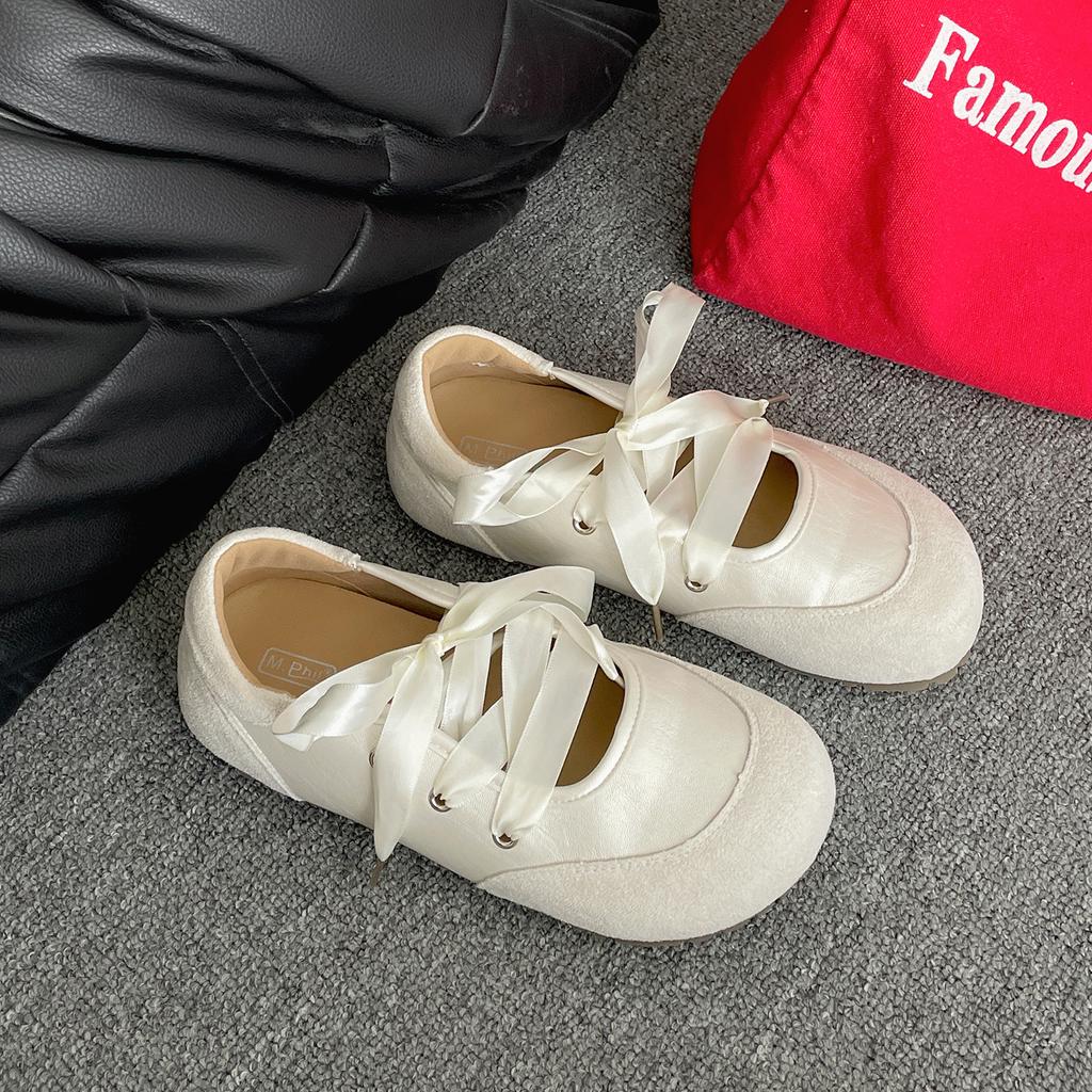 Silver Retro Ballet Style Light Mouth Flat-soled Single Shoes Women's Summer 2025 New Models with Skirts Versatile Sports Mary Jane Shoes