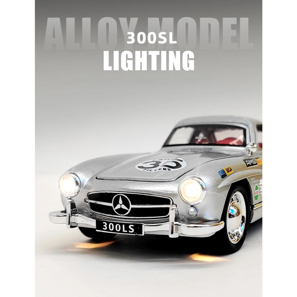 1/32 Benz 300SL 35# Vintage Classic Alloy Diecast Model Car Retro Classic Car Hobby Collectibles Racing Games for Children Gifts