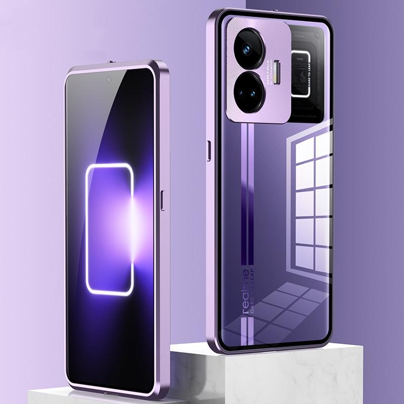 Luxury Case For Realme GT Neo 5 Case For Realme GT3 5G Capa Aluminium Alloy Metal Frame Bumper Tempered Glass Camera 360 Cover