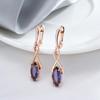 Minimalist Purple Zircon Crossing Pendant Earrings Women Jewelry Wedding Party Accessories