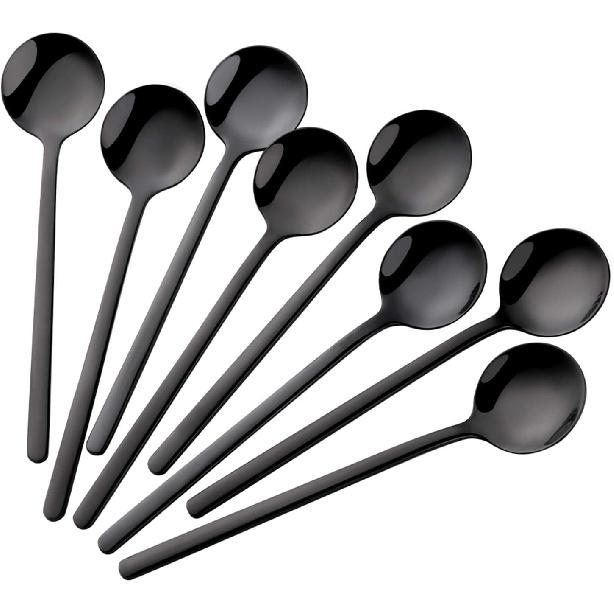 Stainless Steel 18/10 Black Coffee Spoons, 8 Pieces чёрный