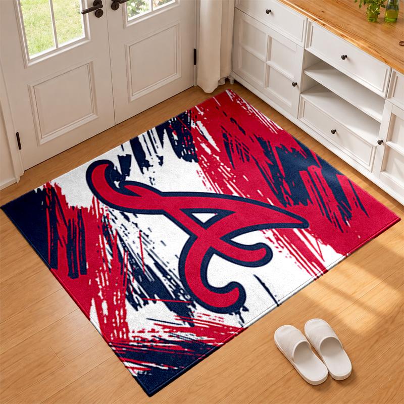 Atlanta Braves Carpet Door Mat for Living Room or Bedroom Protective Mat Under Chair Office Decoration Christmas Gift Birthday Present