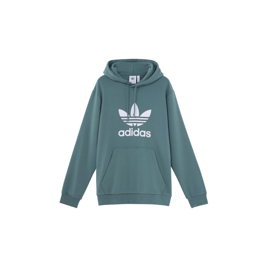 Adidas Originals Trefoil Hoodie With Long Sleeves Men Sweatshirt Green GN3461