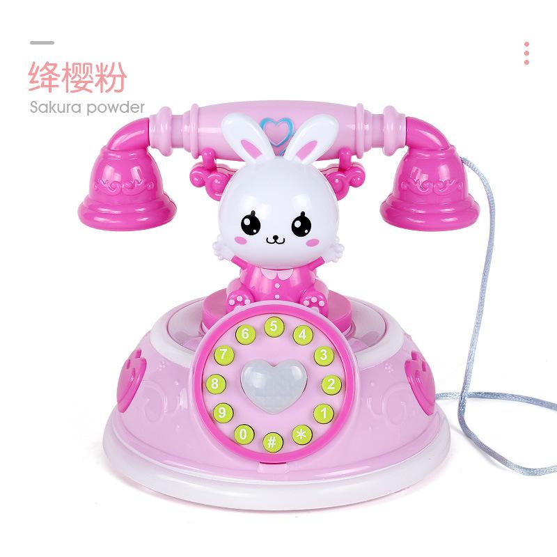 

Детские игрушки Ретро мультфильм телефон Многорежимный симулятор телефона Девочка Игровой домик Игрушки розовый