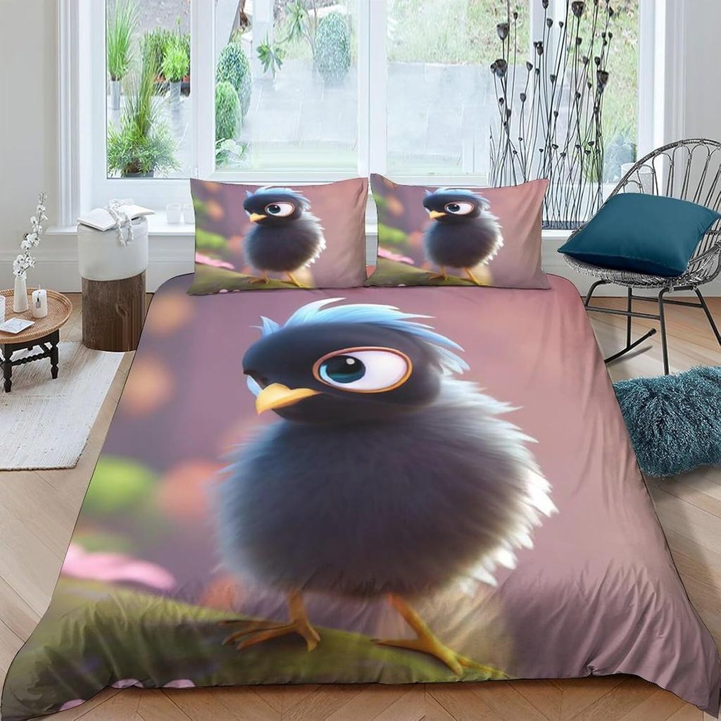 3D Tiger Rabbit Snake Pig Snail Unicorn Chick Fish Doona Duvet Quilt Cover Set