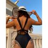Costume da Bagno Sexy Monopezzo da Donna a Colore Unito per l'Estate in Spiaggia