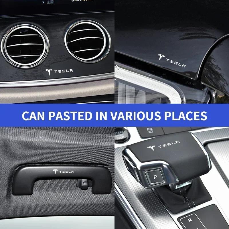 AAAIS1 1/2/5/10pcs Car Badges Auto Interior Decor Logo Stickers for Tesla Model 3 2022 X S Cc3 Cybertruck 2021 Y Juguete Car Styling