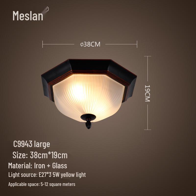 American Retro Industrial Ceiling Light for Bedroom, Dining Room, Balcony, Corridor, Aisle, and Entrance