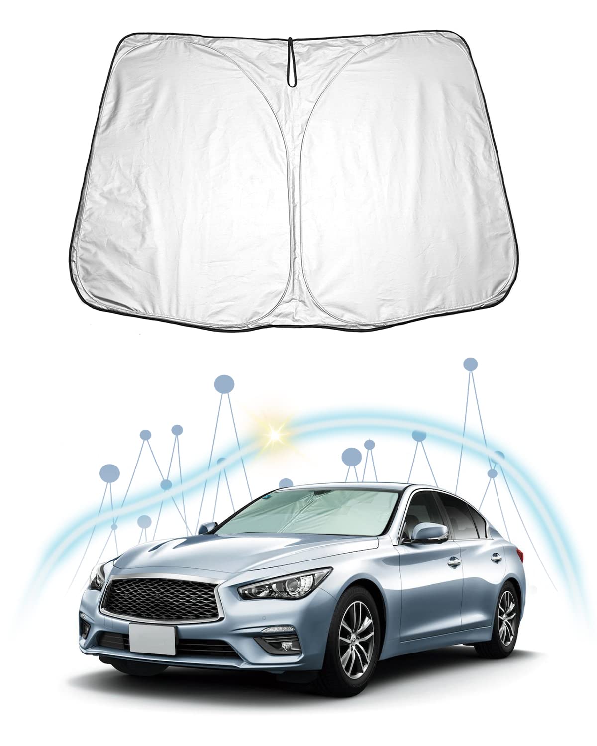 

[RUIYA] Nissan Skyline V37 Тип Солнцезащитный экран Skyline Солнцезащитный экран Солнцезащитный козырек, Защита от солнца, Термический Nissan Skyline серебряный