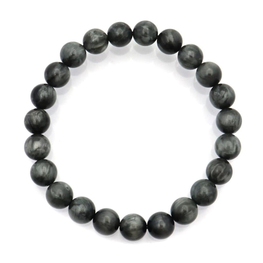 [GOLD STONE] Eagle Eye Gray Tiger Eye Bracelet, 8mm, Cat's Eye, Natural Stone, Inner Circumference: Approx. 21cm