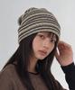 Eondeokeonteulolseutyudio Breathable Mesh Stripe Pattern Summer Casual Women'S Long Beanie Square Net Beanie / Stripe / Lemon Brown