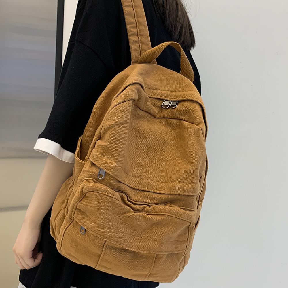 Girl Fabric Bag New Fashion College Vintage Women Backpack Canvas Female Laptop Bag Travel Kawaii Ladies