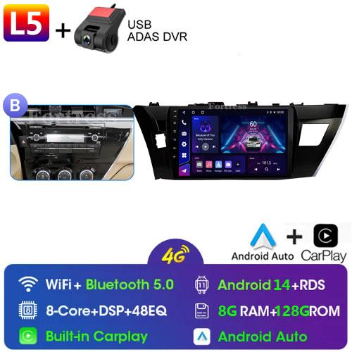 Android 14 2 Din Car Radio for Toyota Corolla Ralink 2014-2016 Multimedia Video Player Navigation MP5 Stereo Carplay Head Unit