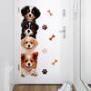 Kawaii Dog Stack & Paw Print Wall Stickers Removable Closet Door Living Room Decal