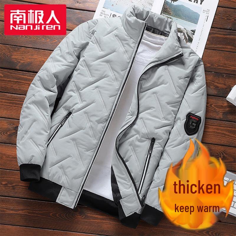 Nanjiren Men's Thickened Windproof Stand-Collar Winter Padded Jacket