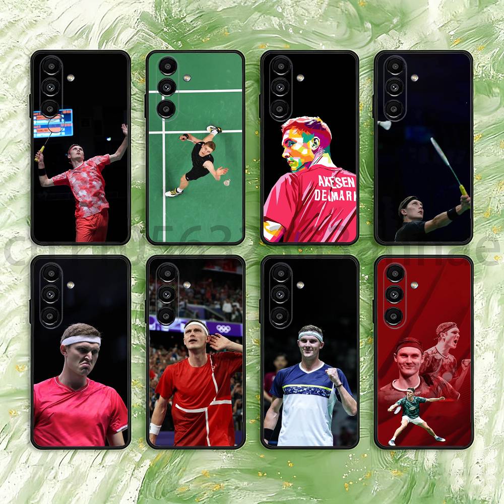 V-Viktor Axelsen Handyhülle Für Samsung S25,24,21,22,23,S30,Ultra,S20,Plus,Fe,Lite,Note,S10,S9,Schwarzes Weiches Material