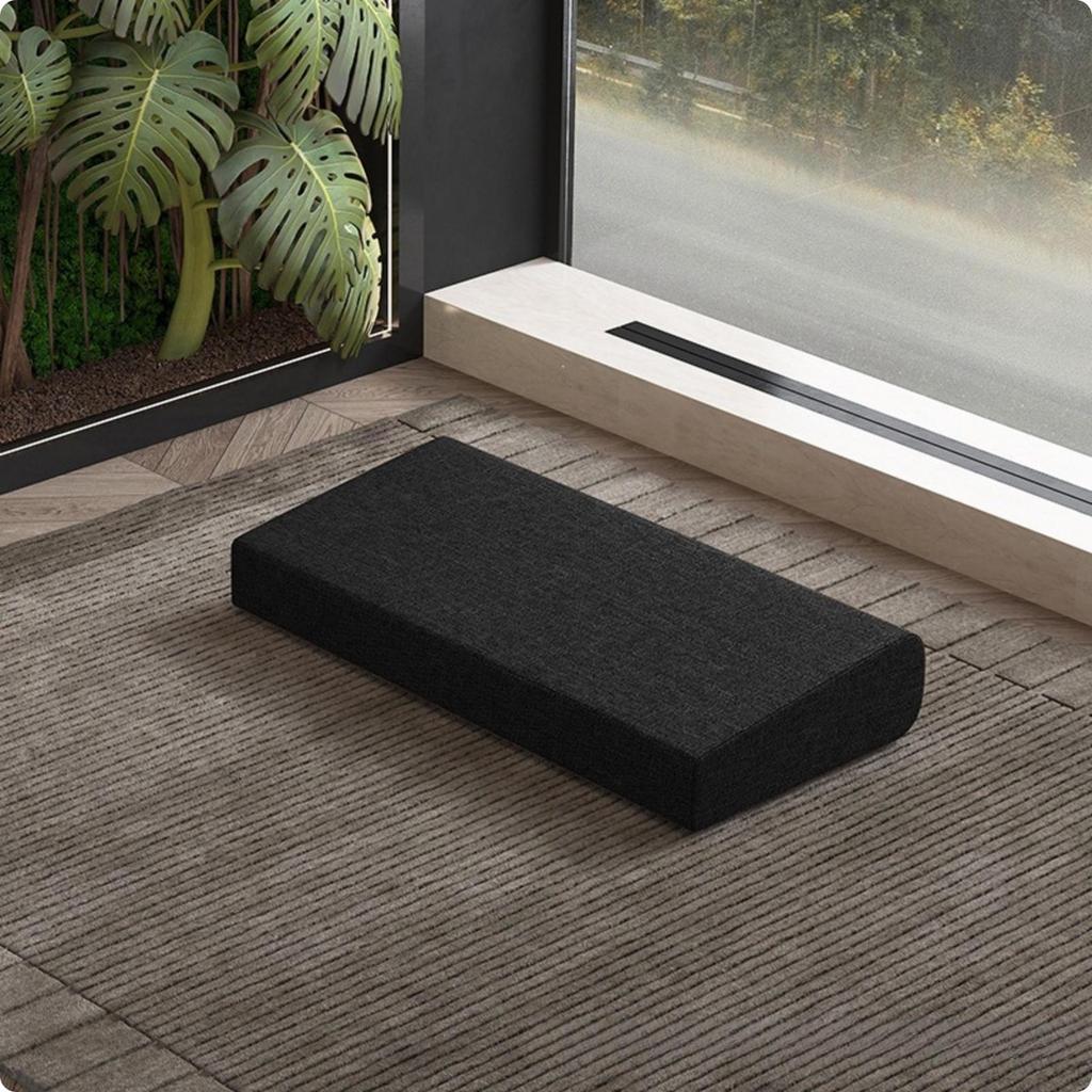 Wedge Meditation Cushion Textured textileCovered Floor Pillow Beige