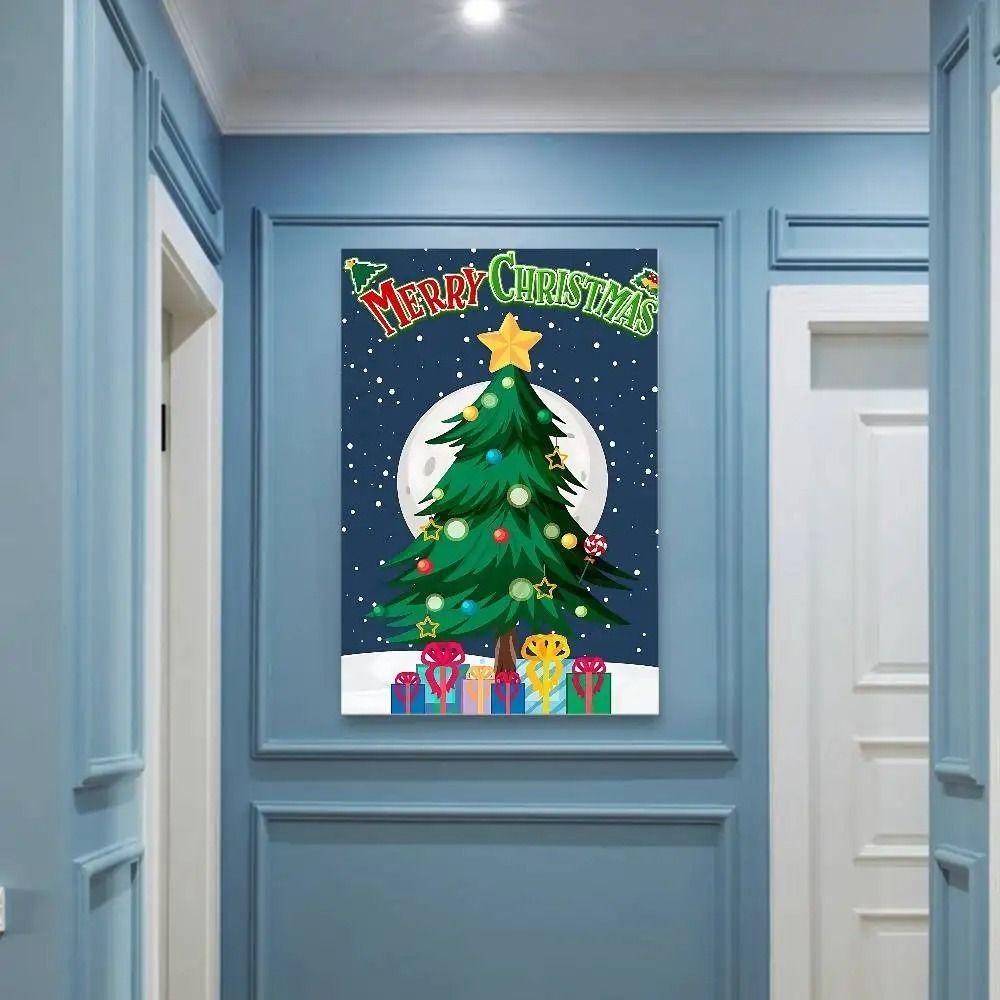 Vintage Christmas Metal Wall Decoration, Holiday Sticker Sign
