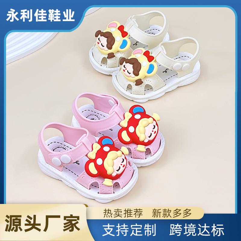 New Summer Baby Walking Shoes for Girls, Soft Sole, Non-Slip, Closed-Toe, Infant and Toddler Sandals