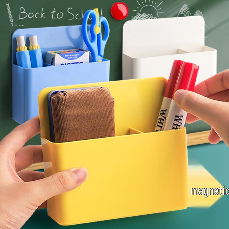 Magnetic Wall-Mount Suction Cup Pen Holder for Whiteboards and Blackboards, Large Capacity, Magnetic Pen Case