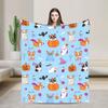 Halloween Cute Corgi Dog Fuzzy Blankets Ghost Pumpkin Funny Throw Blanket for Home 200x150cm Plush Thin Quilt