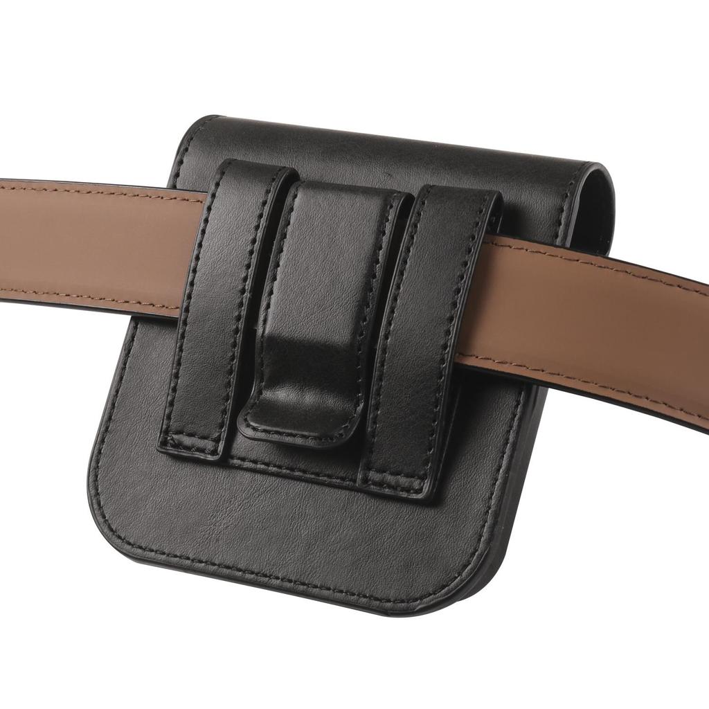 Luxury Leather Belt Clip Phone Case Men Waist Bag Cover For Samsung Z Flip6 Flip5 Moto Razr Oppo Vivo Tecno Honor Galaxy Flip 6 5 4 3 5G Holster Pouch