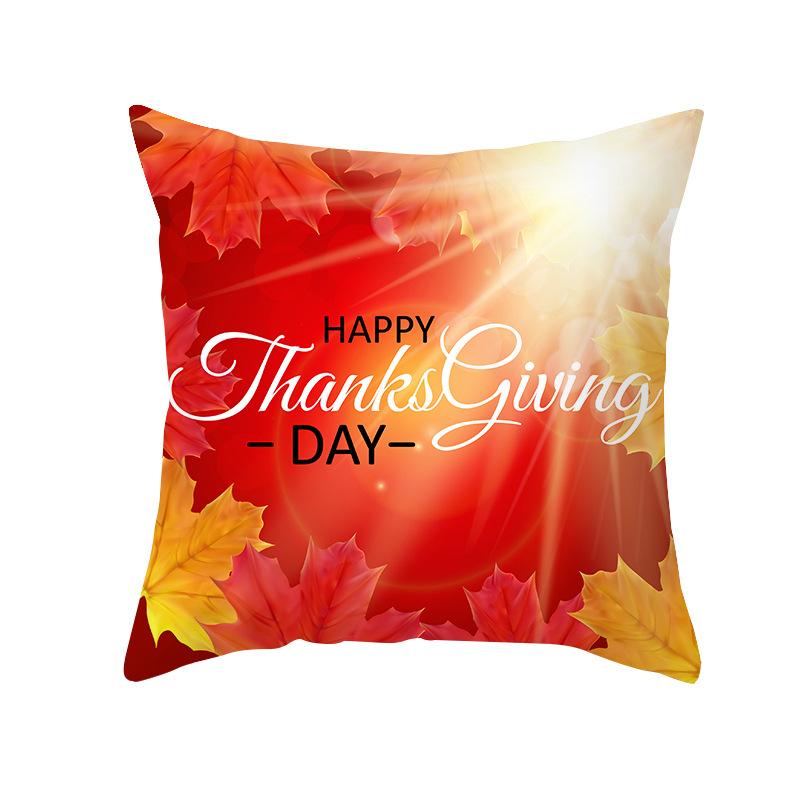Thanksgiving Day Yellow Pumpkin Sunflower Digital printing short plush pillow covers for sofa office cushion cover home goods