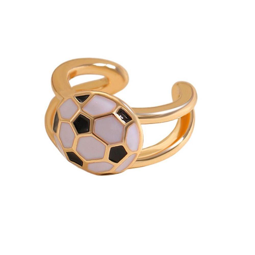 

Colourful Football Ear Clips Copper Sports Balls Shaped Open Rings Adjustable Finger Ring Jewelry Football Ear Clip